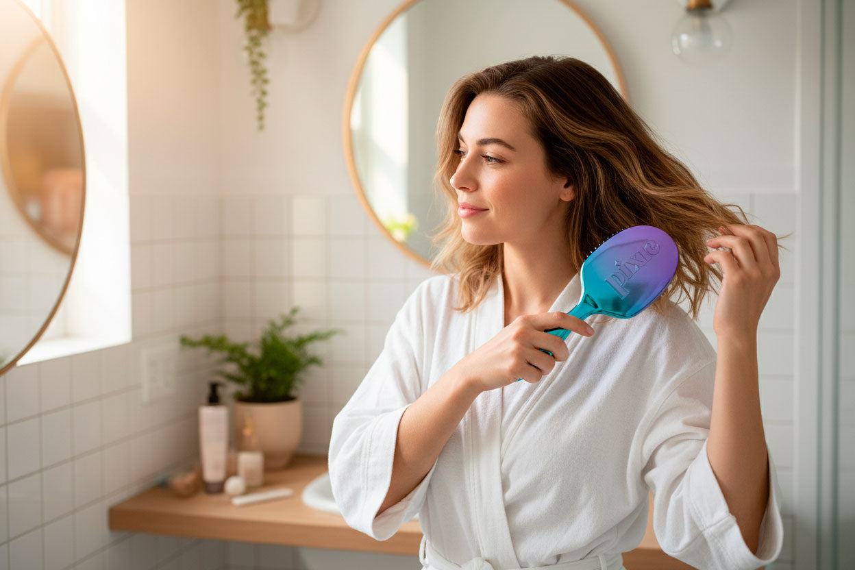 Pixie Pop Premium Detangling Brush - Metallic Teal & Purple