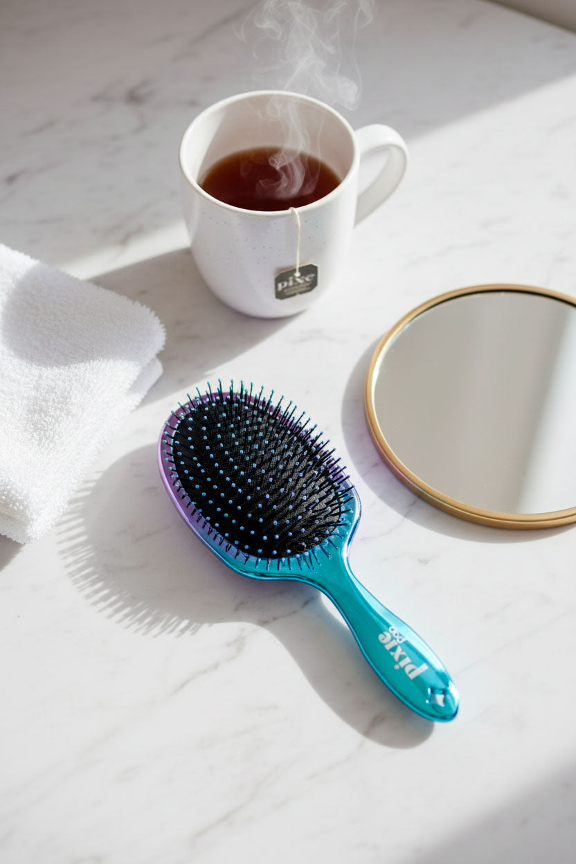 Pixie Pop Premium Detangling Brush - Metallic Teal & Purple