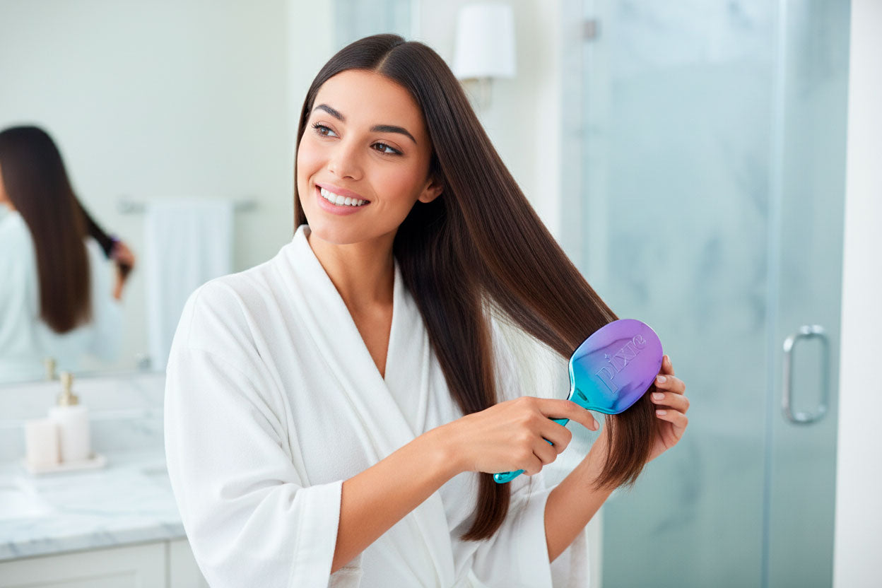Pixie Pop Premium Detangling Brush - Metallic Teal & Purple