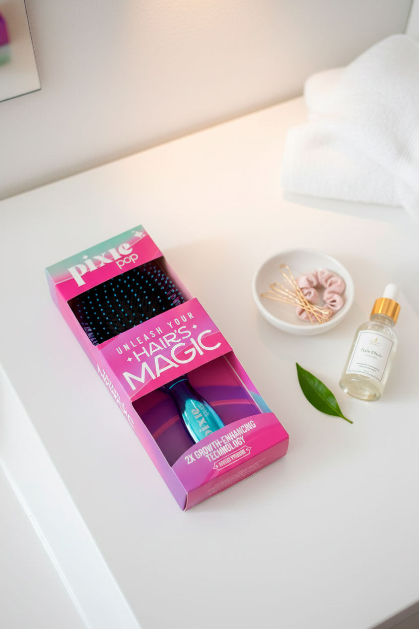 Pixie Pop Premium Detangling Brush - Metallic Teal & Purple