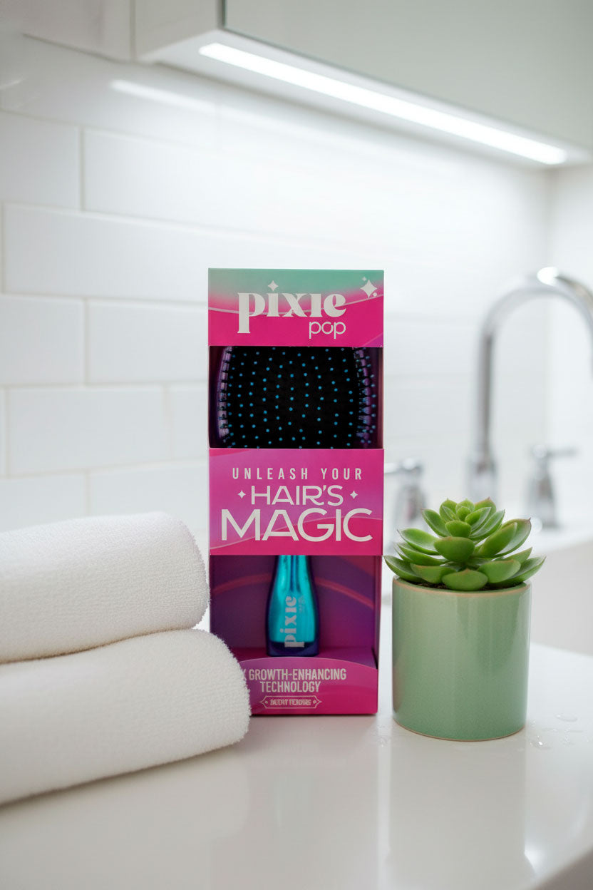 Pixie Pop Premium Detangling Brush - Metallic Teal & Purple