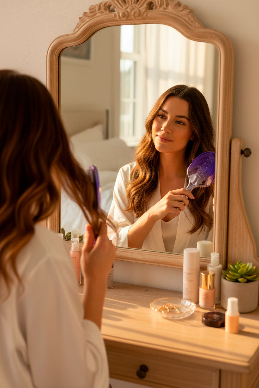 Pixie Pop Premium Detangling Brush - Metallic Silver & Purple