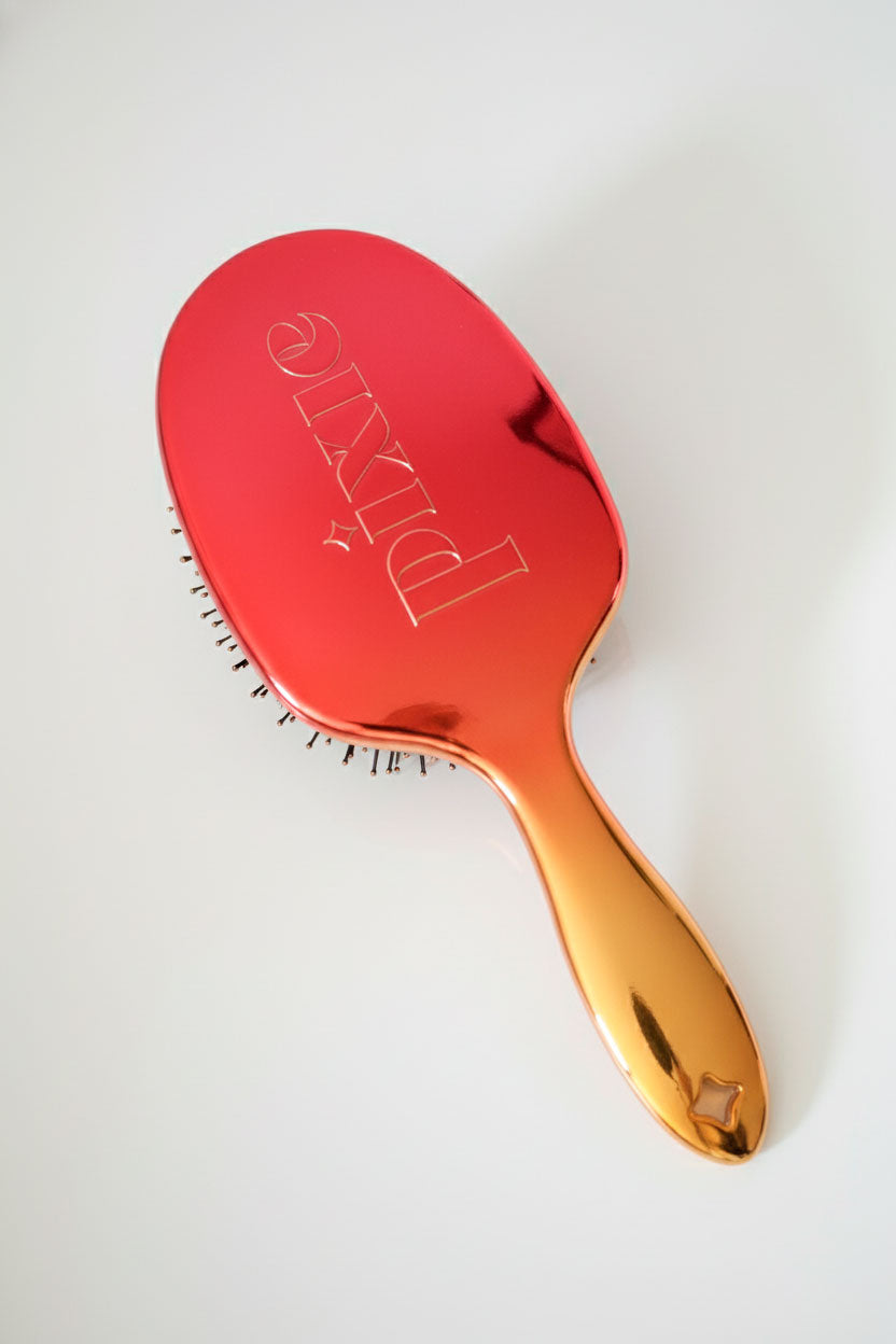 Pixie Pop Premium Detangling Brush - Metallic Yellow & Orange