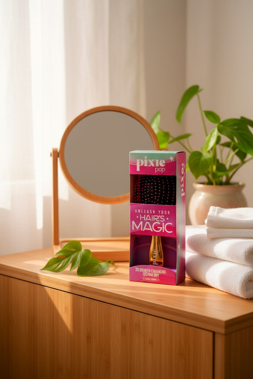 Pixie Pop Premium Detangling Brush - Metallic Yellow & Orange