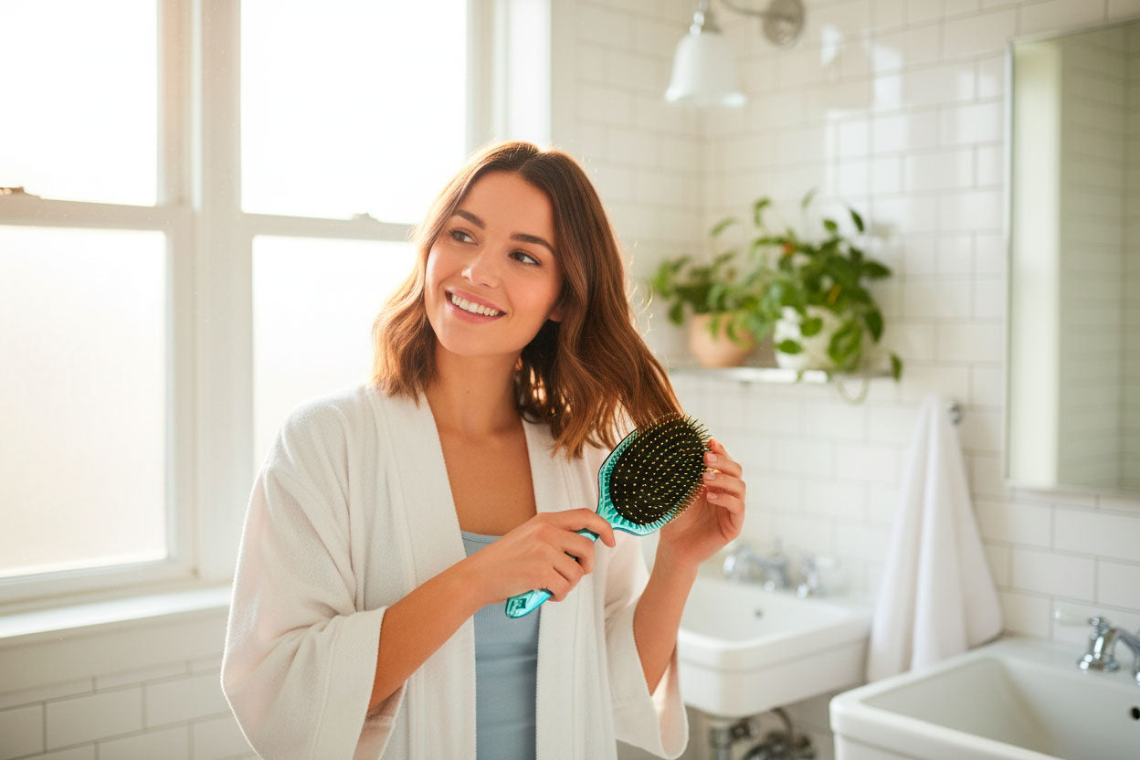 Pixie Pop Premium Detangling Brush - Metallic Yellow & Teal