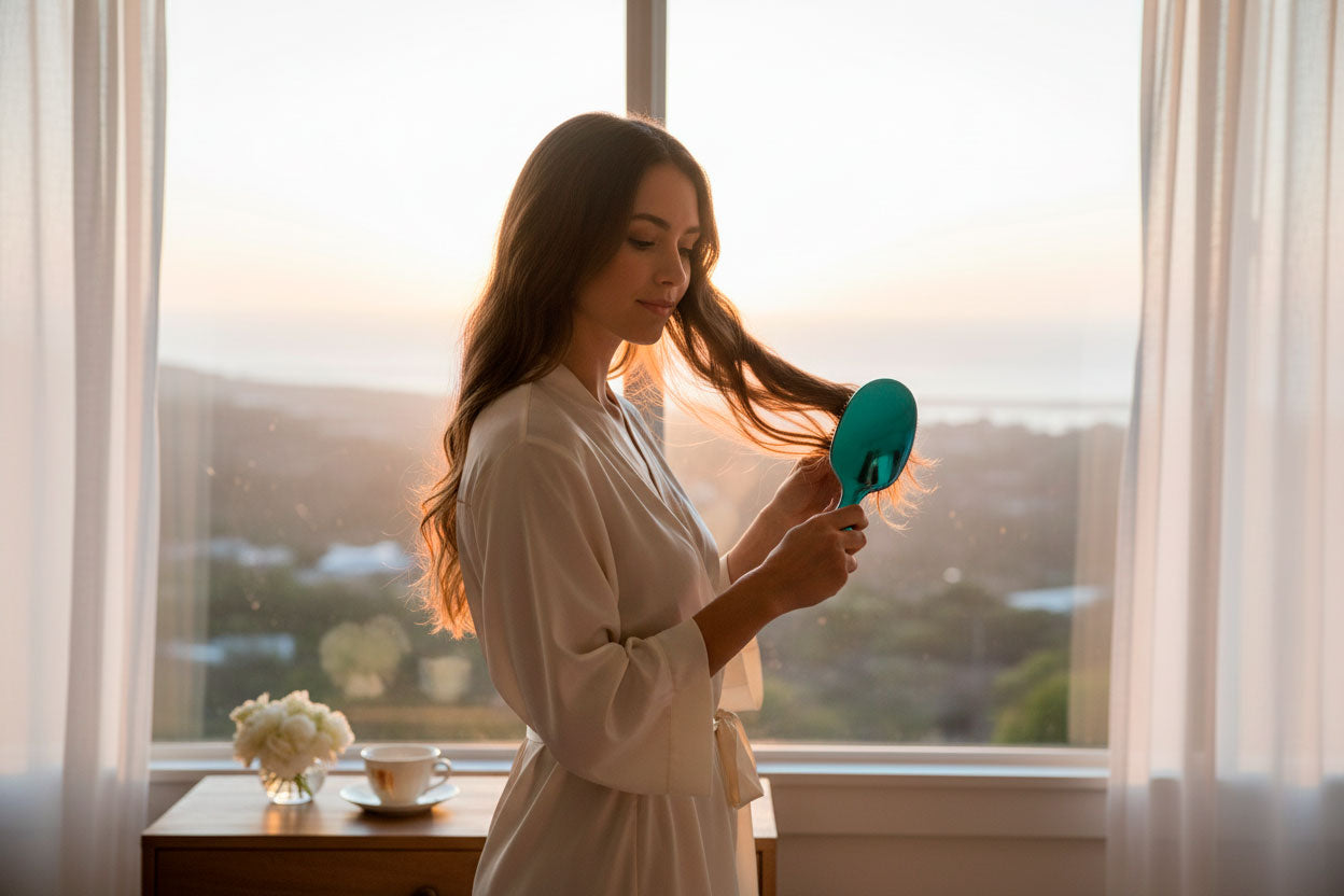 Pixie Pop Premium Detangling Brush - Metallic Yellow & Teal