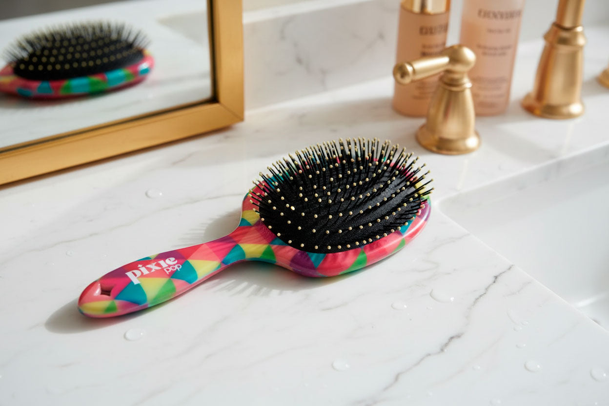 Pixie Pop Premium Detangling Brush - Multicolor Pattern